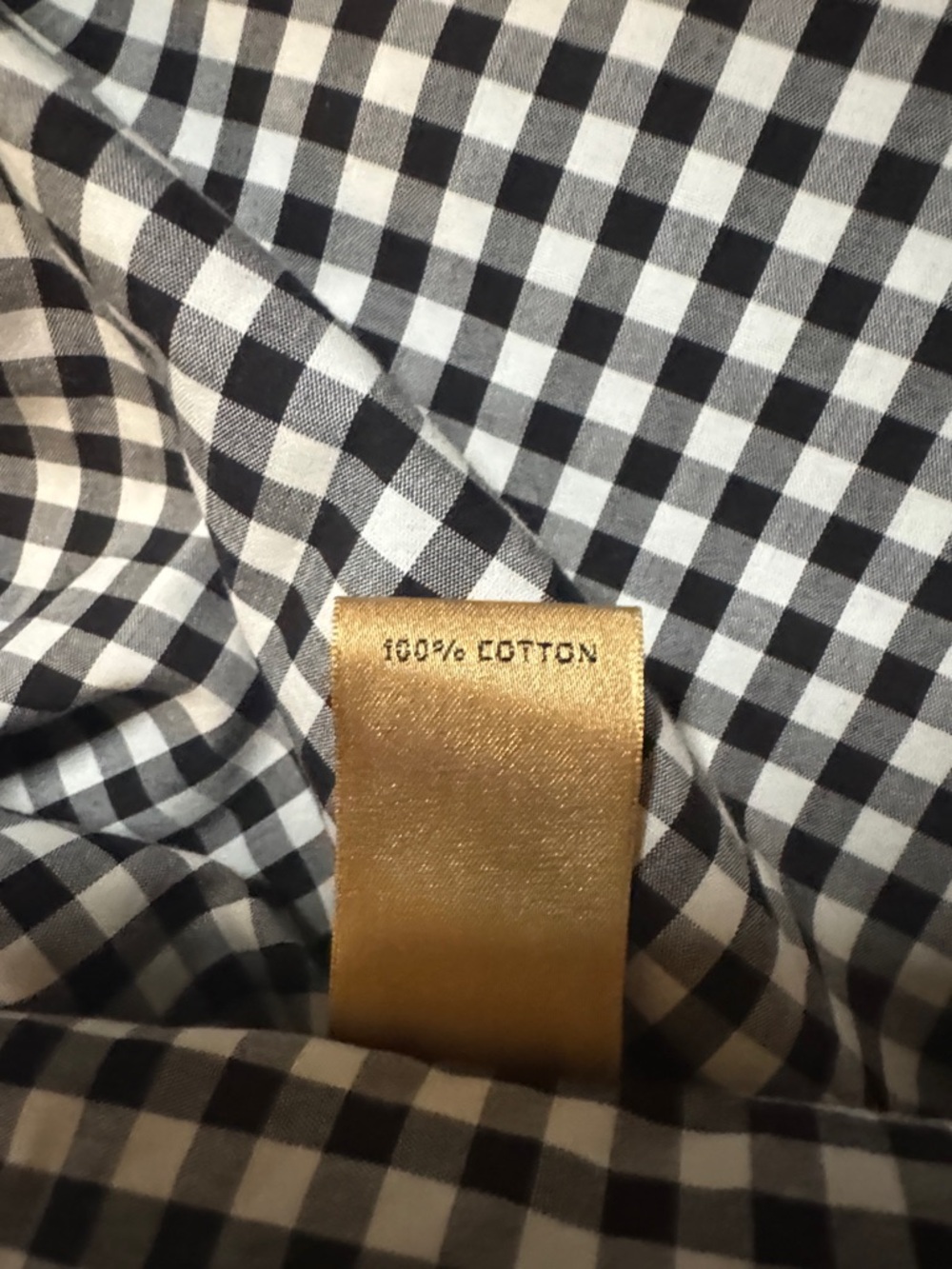 Gold Label Investments Classic Black & White Gingham Button-Up Top Size 16W - Picture 10 of 10